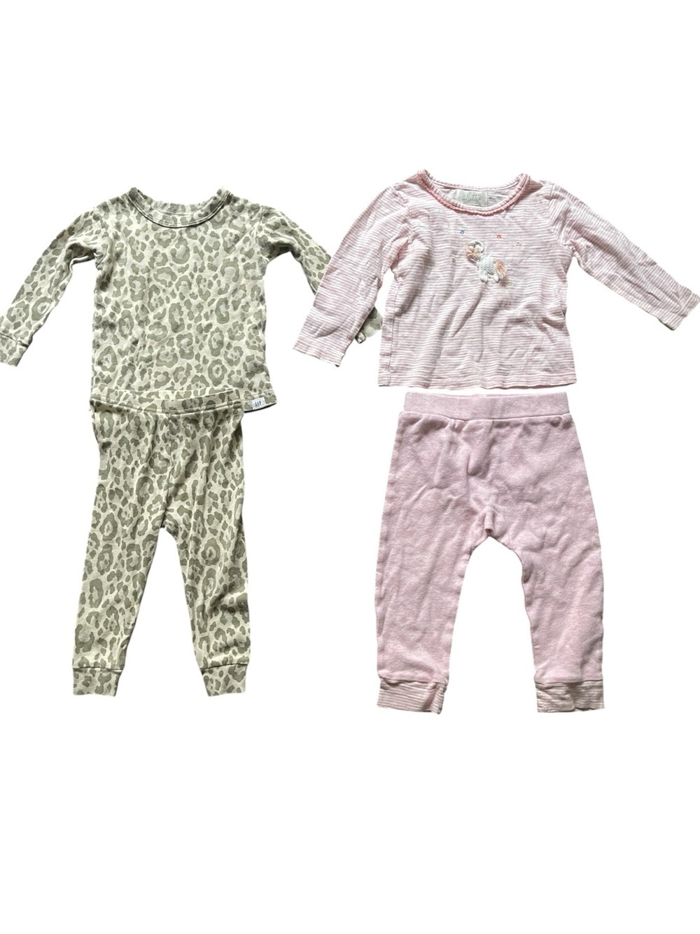 Baby Girl Pajama Bundle (2) 12-18 Months Baby GAP & Albetta Leopard & Pink